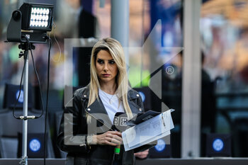 2023-04-01 - Giorgia Rossi of DAZN Italia during Serie A 2022/23 football match between FC Internazionale and ACF Fiorentina at Giuseppe Meazza Stadium, Milan, Italy on April 01, 2023 - INTER - FC INTERNAZIONALE VS ACF FIORENTINA - ITALIAN SERIE A - SOCCER