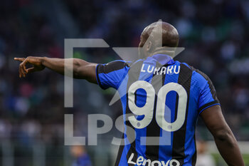 2023-04-01 - Romelu Lukaku of FC Internazionale gestures during Serie A 2022/23 football match between FC Internazionale and ACF Fiorentina at Giuseppe Meazza Stadium, Milan, Italy on April 01, 2023 - INTER - FC INTERNAZIONALE VS ACF FIORENTINA - ITALIAN SERIE A - SOCCER