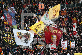 2023-04-02 - AS Roma fan during the Italian Football Championship League A 2022/2023 match between AS Roma vs UC Sampdoria at the Olimpic Stadium in Rome  on 02 Apri 2023. - AS ROMA VS UC SAMPDORIA - ITALIAN SERIE A - SOCCER