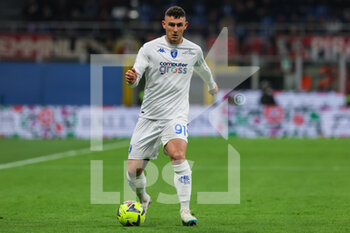 2023-04-07 - Roberto Piccoli of Empoli FC in action during Serie A 2022/23 football match between AC Milan and Empoli FC at San Siro Stadium, Milan, Italy on April 07, 2023 - AC MILAN VS EMPOLI FC - ITALIAN SERIE A - SOCCER