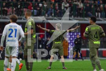 2023-04-07 - Alexis Saelemaekers of AC Milan reacts during Serie A 2022/23 football match between AC Milan and Empoli FC at San Siro Stadium, Milan, Italy on April 07, 2023 - AC MILAN VS EMPOLI FC - ITALIAN SERIE A - SOCCER