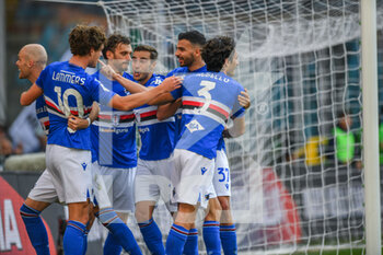 2023-04-08 - team Sampdoria celebrates after scoring a goal 2 - 1 - UC SAMPDORIA VS US CREMONESE - ITALIAN SERIE A - SOCCER