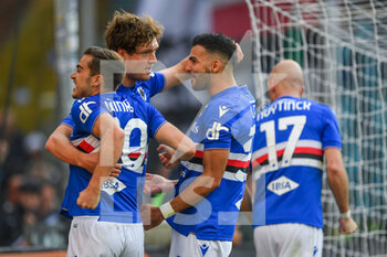 2023-04-08 - team Sampdoria celebrates after scoring a goal 2 - 1 - UC SAMPDORIA VS US CREMONESE - ITALIAN SERIE A - SOCCER