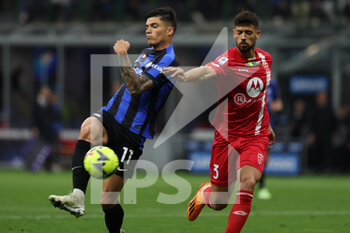 2023-04-15 - Joaquin Correa of FC Internazionale and Pablo Mari of AC Monza in action during Serie A 2022/23 football match between FC Internazionale and AC Monza at Giuseppe Meazza Stadium, Milan, Italy on April 15, 2023 - INTER - FC INTERNAZIONALE VS AC MONZA - ITALIAN SERIE A - SOCCER