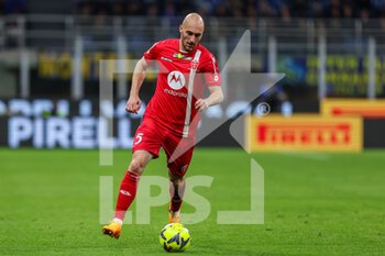 2023-04-15 - Luca Caldirola of AC Monza in action during Serie A 2022/23 football match between FC Internazionale and AC Monza at Giuseppe Meazza Stadium, Milan, Italy on April 15, 2023 - INTER - FC INTERNAZIONALE VS AC MONZA - ITALIAN SERIE A - SOCCER