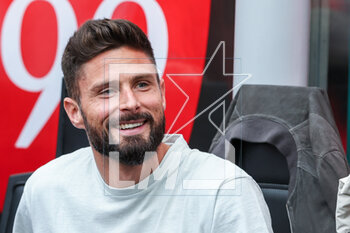 2023-04-23 - Olivier Giroud of AC Milan smiling during Serie A 2022/23 football match between AC Milan and US Lecce at San Siro Stadium, Milan, Italy on April 23, 2023 - AC MILAN VS US LECCE - ITALIAN SERIE A - SOCCER
