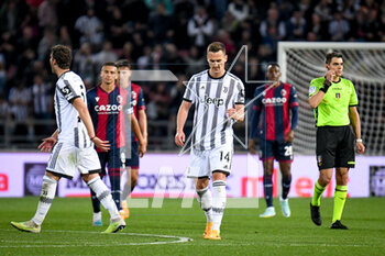 2023-04-30 - Juventus's Arkadiusz Milik celebrates after scoring a goal - BOLOGNA FC VS JUVENTUS FC - ITALIAN SERIE A - SOCCER
