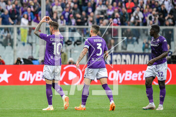 2023-04-30 - Fiorentina's Gaetano Castrovilli celebrates with teammates after scoring the 1-0 goal - ACF FIORENTINA VS UC SAMPDORIA - ITALIAN SERIE A - SOCCER