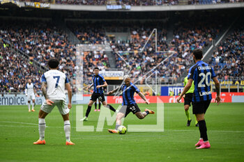 2023-04-30 - Federico Dimarco of Inter Fc during the Italian Serie A football match between Inter FC Internazionale SS Lazio on 30 of Avril 2023 at Giuseppe Meazza San Siro Siro stadium in Milan, Italy. Photo Tiziano Ballabio - INTER - FC INTERNAZIONALE VS SS LAZIO - ITALIAN SERIE A - SOCCER