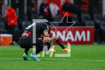 2023-05-03 - Olivier Giroud of AC Milan reacts at the end of the match during Serie A 2022/23 football match between AC Milan and US Cremonese at San Siro Stadium, Milan, Italy on May 03, 2023 - AC MILAN VS US CREMONESE - ITALIAN SERIE A - SOCCER