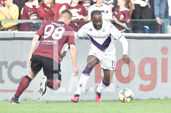 2023-05-03 - Jonathan Ikone of ACF Fiorentina competes for the ball with Lorenzo Pirola of US Salernitana during the Serie A match between US Salernitana 1919 ACF Fiorentina at Arechi Stadium - US SALERNITANA VS ACF FIORENTINA - ITALIAN SERIE A - SOCCER