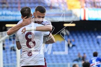 2023-05-03 - Alessandro Buongiorno and Ivan Ilic (Torino) celebrates after scoring a goal 0 - 1 - UC SAMPDORIA VS TORINO FC - ITALIAN SERIE A - SOCCER