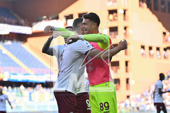 2023-05-03 - Alessandro Buongiorno and Luca Gemello (Torino) celebrates after scoring a goal 0 - 1 - UC SAMPDORIA VS TORINO FC - ITALIAN SERIE A - SOCCER