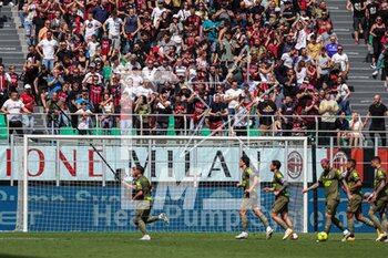 2023-05-06 - Ismael Bennacer of AC Milan celebrates with his teammates after scoring a goal during Serie A 2022/23 football match between AC Milan and SS Lazio at San Siro Stadium, Milan, Italy on May 06, 2023 - AC MILAN VS SS LAZIO - ITALIAN SERIE A - SOCCER