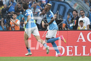 2023-05-07 - Victor Osimhen of SSC Napoli celebrates after scoring goal during the Serie A match between SSC Napoli vs ACF Fiorentina at Diego Armando Maradona Stadium - SSC NAPOLI VS ACF FIORENTINA - ITALIAN SERIE A - SOCCER