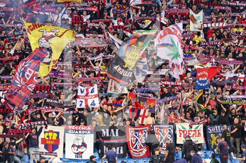 2023-05-08 - Fans of Bologna F.C during the Serie A match between U.S. Sassuolo Calcio and Bologna F.C. at Mapei Stadium-Città del Tricolore on May 8, 2023 in Reggio Emilia, Italy. - US SASSUOLO VS BOLOGNA FC - ITALIAN SERIE A - SOCCER