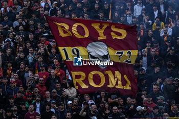 2023-05-14 - supporters As Roma flag - BOLOGNA FC VS AS ROMA - ITALIAN SERIE A - SOCCER