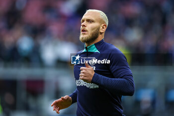 2023-05-13 - Federico Dimarco of FC Internazionale looks on during Serie A 2022/23 football match between FC Internazionale and US Sassuolo at Giuseppe Meazza Stadium, Milan, Italy on May 13, 2023 - INTER - FC INTERNAZIONALE VS US SASSUOLO - ITALIAN SERIE A - SOCCER