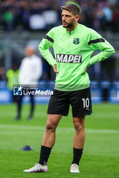 2023-05-13 - Domenico Berardi of US Sassuolo looks on during Serie A 2022/23 football match between FC Internazionale and US Sassuolo at Giuseppe Meazza Stadium, Milan, Italy on May 13, 2023 - INTER - FC INTERNAZIONALE VS US SASSUOLO - ITALIAN SERIE A - SOCCER