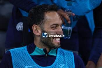 2023-05-13 - Hakan Calhanoglu of FC Internazionale smiling during Serie A 2022/23 football match between FC Internazionale and US Sassuolo at Giuseppe Meazza Stadium, Milan, Italy on May 13, 2023 - INTER - FC INTERNAZIONALE VS US SASSUOLO - ITALIAN SERIE A - SOCCER