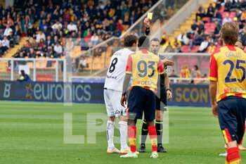 2023-05-21 - Samuel Umtiti (US Lecce) receives a yellow card - US LECCE VS SPEZIA CALCIO - ITALIAN SERIE A - SOCCER