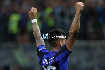 2023-05-27 - Lautaro Martinez of FC Internazionale celebrates after scoring a goal during Serie A 2022/23 football match between FC Internazionale and Atalanta BC at Giuseppe Meazza Stadium, Milan, Italy on May 27, 2023 - INTER - FC INTERNAZIONALE VS ATALANTA BC - ITALIAN SERIE A - SOCCER