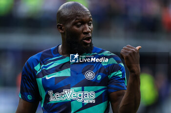 2023-05-27 - Romelu Lukaku of FC Internazionale gestures during Serie A 2022/23 football match between FC Internazionale and Atalanta BC at Giuseppe Meazza Stadium, Milan, Italy on May 27, 2023 - INTER - FC INTERNAZIONALE VS ATALANTA BC - ITALIAN SERIE A - SOCCER