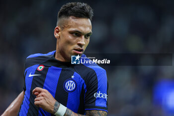 2023-05-27 - Lautaro Martinez of FC Internazionale celebrates after scoring a goal during Serie A 2022/23 football match between FC Internazionale and Atalanta BC at Giuseppe Meazza Stadium, Milan, Italy on May 27, 2023 - INTER - FC INTERNAZIONALE VS ATALANTA BC - ITALIAN SERIE A - SOCCER