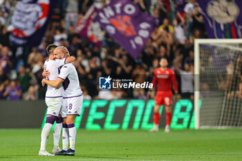 2023-06-02 - Riccardo Saponara of ACF Fiorentina celebrates after scoring a goal during the Serie A match between U.S. Sassuolo Calcio and ACF Fiorentina at Mapei Stadium-Citta del Tricolore on June 2, 2023 in Reggio Emilia, Italy. - US SASSUOLO VS ACF FIORENTINA - ITALIAN SERIE A - SOCCER