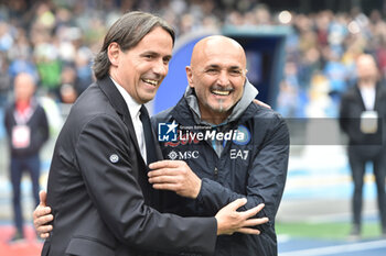 2023-05-21 - Coach Simone Inzaghi of FC Internazionale and Luciano Spalletti coach of SSC Napoli during the Serie A match between SSC Napoli vs FC Inter at Diego Armando Maradona Stadium - SSC NAPOLI VS INTER - FC INTERNAZIONALE - ITALIAN SERIE A - SOCCER