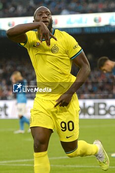 2023-05-21 - Romelu Lukaku of FC Internazionale Rejoice after the goal scored during the Serie A match between SSC Napoli vs FC Inter at Diego Armando Maradona Stadium - SSC NAPOLI VS INTER - FC INTERNAZIONALE - ITALIAN SERIE A - SOCCER