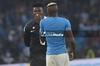 2023-05-21 - Andre' Onana of FC Internazionale and Victor Osimhen of SSC Napoli during the Serie A match between SSC Napoli vs FC Inter at Diego Armando Maradona Stadium - SSC NAPOLI VS INTER - FC INTERNAZIONALE - ITALIAN SERIE A - SOCCER