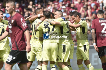 2023-05-27 - Marvin Zeegelar rejoices with his teammate after scoring a goal of 0-1 during the Serie A match between US Salernitana 1919 vs Udinese Calcio at Arechi Stadium - US SALERNITANA VS UDINESE CALCIO - ITALIAN SERIE A - SOCCER