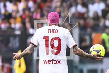 2023-04-29 - Theo Hernandez of A.C. Milan during the 32th day of the Serie A Championship between A.S. Roma vs A.C. Milan on April 29, 2023 at the Stadio Olimpico in Rome, Italy. - AS ROMA VS AC MILAN - ITALIAN SERIE A - SOCCER