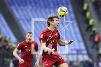 2023-04-29 - Edoardo Bove of A.S. Roma during the 32th day of the Serie A Championship between A.S. Roma vs A.C. Milan on April 29, 2023 at the Stadio Olimpico in Rome, Italy. - AS ROMA VS AC MILAN - ITALIAN SERIE A - SOCCER