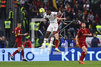 2023-04-29 - Rafael Leao of A.C. Milan during the 32th day of the Serie A Championship between A.S. Roma vs A.C. Milan on April 29, 2023 at the Stadio Olimpico in Rome, Italy. - AS ROMA VS AC MILAN - ITALIAN SERIE A - SOCCER