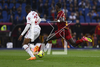 2023-04-29 - Tammy Abraham of A.S. Roma scores the 1-0 during the 32th day of the Serie A Championship between A.S. Roma vs A.C. Milan on April 29, 2023 at the Stadio Olimpico in Rome, Italy. - AS ROMA VS AC MILAN - ITALIAN SERIE A - SOCCER