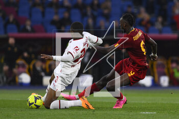 2023-04-29 - Tammy Abraham of A.S. Roma scores the 1-0 during the 32th day of the Serie A Championship between A.S. Roma vs A.C. Milan on April 29, 2023 at the Stadio Olimpico in Rome, Italy. - AS ROMA VS AC MILAN - ITALIAN SERIE A - SOCCER