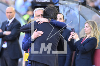 2023-05-06 - Jose Mourinho of A.S. Roma and Simone Inzaghi of F.C. Inter during the 34th day of the Serie A Championship between A.S. Roma vs F.C. Inter on May 6, 2023 at the Stadio Olimpico in Rome, Italy. - AS ROMA VS INTER - FC INTERNAZIONALE - ITALIAN SERIE A - SOCCER