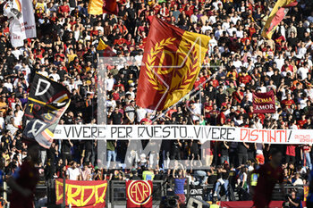 2023-05-06 - Supporters of A.S. Roma during the 34th day of the Serie A Championship between A.S. Roma vs F.C. Inter on May 6, 2023 at the Stadio Olimpico in Rome, Italy. - AS ROMA VS INTER - FC INTERNAZIONALE - ITALIAN SERIE A - SOCCER