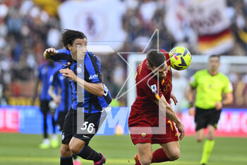 2023-05-06 - Matteo Darmian of F.C. Inter and Andrea Belotti of A.S. Roma during the 34th day of the Serie A Championship between A.S. Roma vs F.C. Inter on May 6, 2023 at the Stadio Olimpico in Rome, Italy. - AS ROMA VS INTER - FC INTERNAZIONALE - ITALIAN SERIE A - SOCCER