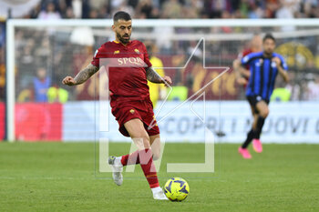 2023-05-06 - Leonardo Spinazzola of A.S. Roma during the 34th day of the Serie A Championship between A.S. Roma vs F.C. Inter on May 6, 2023 at the Stadio Olimpico in Rome, Italy. - AS ROMA VS INTER - FC INTERNAZIONALE - ITALIAN SERIE A - SOCCER