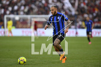 2023-05-06 - Federico Dimarco of F.C. Inter during the 34th day of the Serie A Championship between A.S. Roma vs F.C. Inter on May 6, 2023 at the Stadio Olimpico in Rome, Italy. - AS ROMA VS INTER - FC INTERNAZIONALE - ITALIAN SERIE A - SOCCER