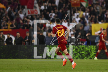 2023-05-06 - Benjamin Tahirovic of A.S. Roma during the 34th day of the Serie A Championship between A.S. Roma vs F.C. Inter on May 6, 2023 at the Stadio Olimpico in Rome, Italy. - AS ROMA VS INTER - FC INTERNAZIONALE - ITALIAN SERIE A - SOCCER