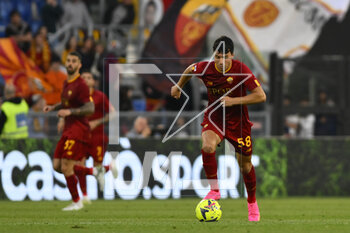 2023-05-06 - Filippo Missori of A.S. Roma during the 34th day of the Serie A Championship between A.S. Roma vs F.C. Inter on May 6, 2023 at the Stadio Olimpico in Rome, Italy. - AS ROMA VS INTER - FC INTERNAZIONALE - ITALIAN SERIE A - SOCCER
