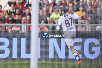 2023-05-22 - Antonio Candreva of U.S. Salernitana 1919 celebrates after scoring 0-1 during the 36th day of the Serie A Championship between A.S. Roma vs U.S. Salernitana 1919 on May 22, 2023 at the Stadio Olimpico in Rome, Italy. - AS ROMA VS US SALERNITANA - ITALIAN SERIE A - SOCCER