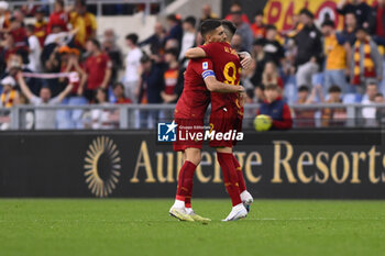 2023-05-22 - Stephan El Shaarawy of A.S. Roma celebrates after scoring 1-1 during the 36th day of the Serie A Championship between A.S. Roma vs U.S. Salernitana 1919 on May 22, 2023 at the Stadio Olimpico in Rome, Italy. - AS ROMA VS US SALERNITANA - ITALIAN SERIE A - SOCCER