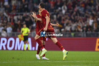 2023-05-22 - Nemanja Matic of A.S. Roma celebrates after scoring 2-2 during the 36th day of the Serie A Championship between A.S. Roma vs U.S. Salernitana 1919 on May 22, 2023 at the Stadio Olimpico in Rome, Italy. - AS ROMA VS US SALERNITANA - ITALIAN SERIE A - SOCCER
