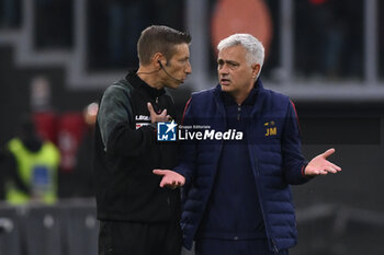 2023-05-22 - Jose’ Mourinho of A.S. Roma and Davide Massa during the 36th day of the Serie A Championship between A.S. Roma vs U.S. Salernitana 1919 on May 22, 2023 at the Stadio Olimpico in Rome, Italy. - AS ROMA VS US SALERNITANA - ITALIAN SERIE A - SOCCER