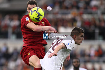 2023-05-22 - Andrea Belotti of A.S. Roma and Lorenzo Pirola of U.S. Salernitana 1919 during the 36th day of the Serie A Championship between A.S. Roma vs U.S. Salernitana 1919 on May 22, 2023 at the Stadio Olimpico in Rome, Italy. - AS ROMA VS US SALERNITANA - ITALIAN SERIE A - SOCCER